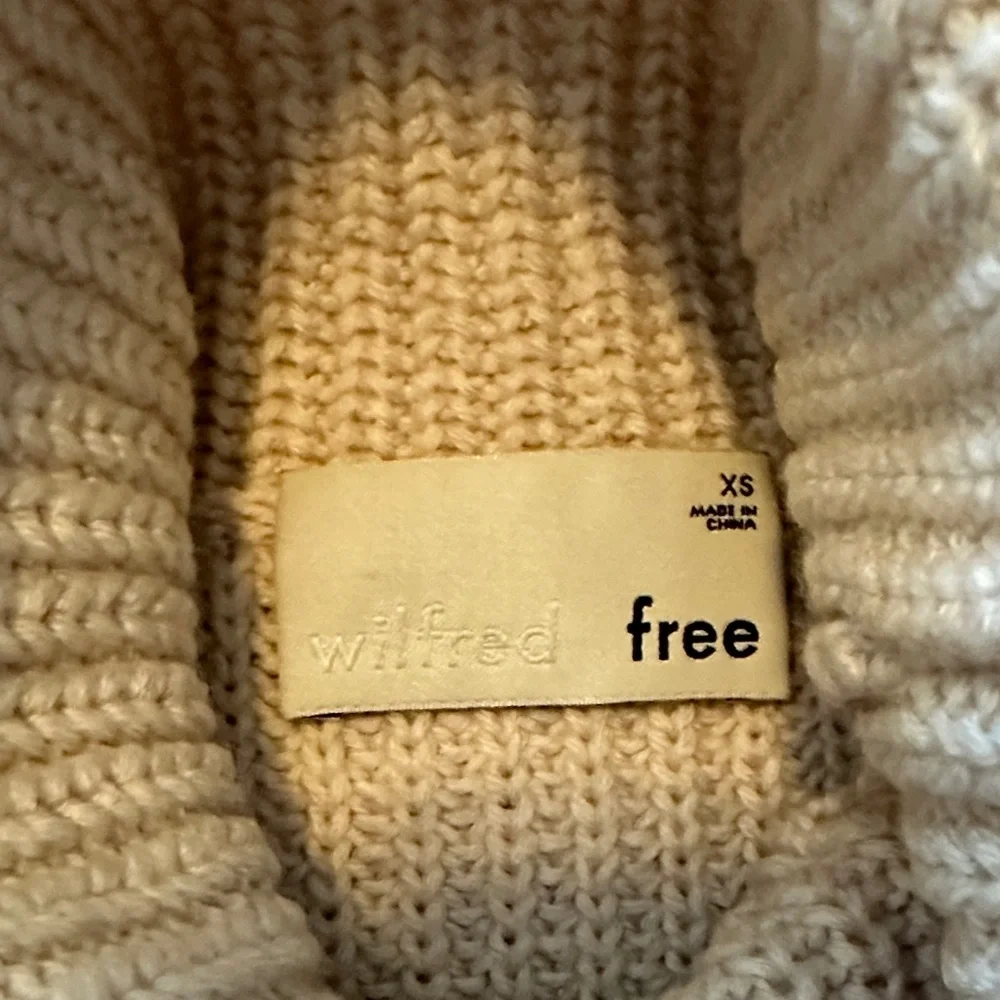 Wilfred Turtleneck Sweater - Pink, Brown, and Cream. 100% merino wool. - Picture 2 of 4